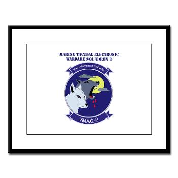MTEWS3 - M01 - 02 - Marine Tactical Electronic Warfare Squadron 3 with Text Large Framed Print