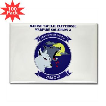 MTEWS3 - M01 - 01 - Marine Tactical Electronic Warfare Squadron 3 with Text Rectangle Magnet (100 pack)