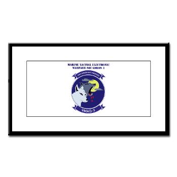 MTEWS3 - M01 - 02 - Marine Tactical Electronic Warfare Squadron 3 with Text Small Framed Print