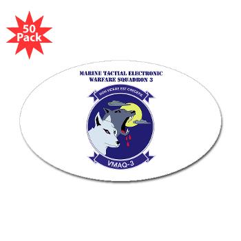 MTEWS3 - M01 - 01 - Marine Tactical Electronic Warfare Squadron 3 with Text (Oval 50 pk) - Click Image to Close