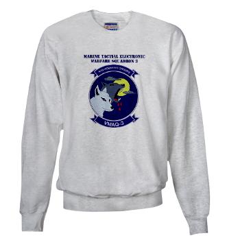 MTEWS3 - A01 - 03 - Marine Tactical Electronic Warfare Squadron 3 with Text Sweatshirt
