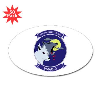MTEWS3 - M01 - 01 - Marine Tactical Electronic Warfare Squadron 3 - Sticker (Oval 50 pk)