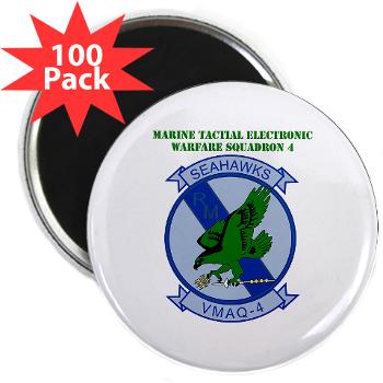 MTEWS4 - M01 - 01 - Marine Tactical Electronic Warfare Squadron 4 with Text - 2.25" Magnet (100 pack)