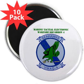 MTEWS4 - M01 - 01 - Marine Tactical Electronic Warfare Squadron 4 with Text - 2.25" Magnet (10 pack)