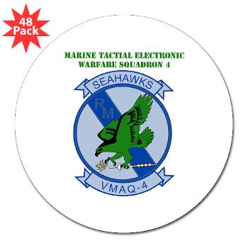 MTEWS4 - M01 - 01 - Marine Tactical Electronic Warfare Squadron 4 with Text - 3" Lapel Sticker (48 pk)