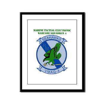 MTEWS4 - M01 - 02 - Marine Tactical Electronic Warfare Squadron 4 with Text - Framed Panel Print