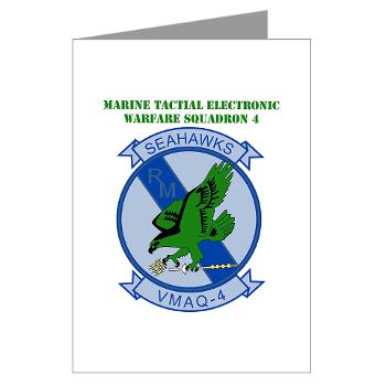 MTEWS4 - M01 - 02 - Marine Tactical Electronic Warfare Squadron 4 with Text - Greeting Cards (Pk of 10) - Click Image to Close