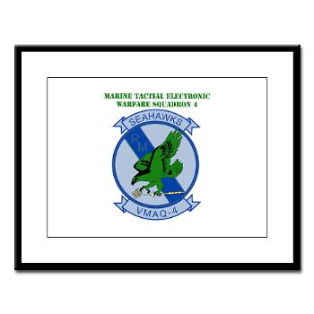 MTEWS4 - M01 - 02 - Marine Tactical Electronic Warfare Squadron 4 with Text - Large Framed Print - Click Image to Close