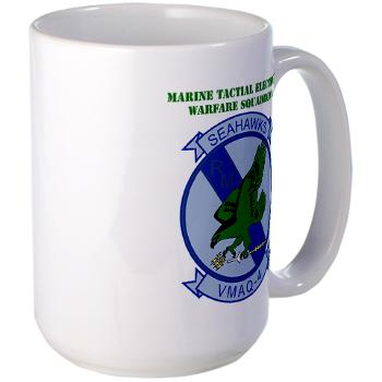 MTEWS4 - M01 - 04 - Marine Tactical Electronic Warfare Squadron 4 with Text - Large Mug - Click Image to Close