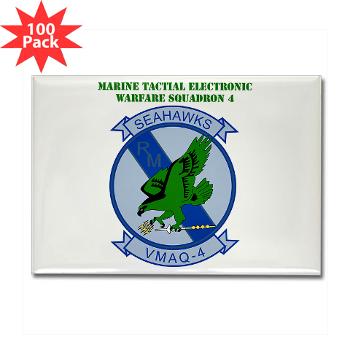 MTEWS4 - M01 - 01 - Marine Tactical Electronic Warfare Squadron 4 with Text - Rectangle Magnet (100 pack) - Click Image to Close