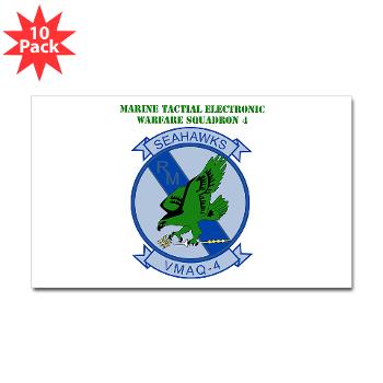 MTEWS4 - M01 - 01 - Marine Tactical Electronic Warfare Squadron 4 with Text - Sticker (Rectangle 10 pk) - Click Image to Close