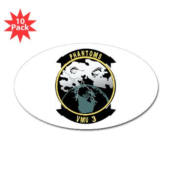MUAVS3 - M01 - 01 - Marine Unmanned Aerial Vehicle Sqdrn 3 - Sticker (Oval 10 pk) - Click Image to Close