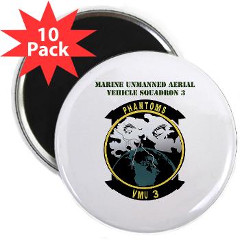 MUAVS3 - M01 - 01 - Marine Unmanned Aerial Vehicle Sqdrn 3 with Text - 2.25" Magnet (10 pack)