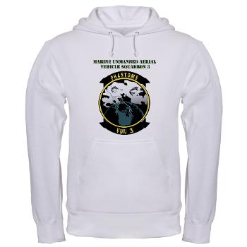 MUAVS3 - A01 - 03 - Marine Unmanned Aerial Vehicle Sqdrn 3 with Text - Hooded Sweatshirt - Click Image to Close