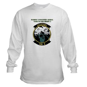 MUAVS3 - A01 - 03 - Marine Unmanned Aerial Vehicle Sqdrn 3 with Text - Long Sleeve T-Shirt - Click Image to Close