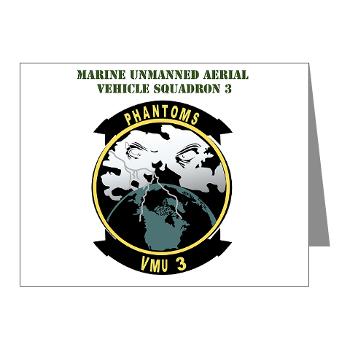 MUAVS3 - M01 - 02 - Marine Unmanned Aerial Vehicle Sqdrn 3 with Text - Note Cards (Pk of 20)