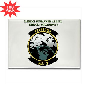 MUAVS3 - M01 - 01 - Marine Unmanned Aerial Vehicle Sqdrn 3 with Text - Rectangle Magnet (100 pack)