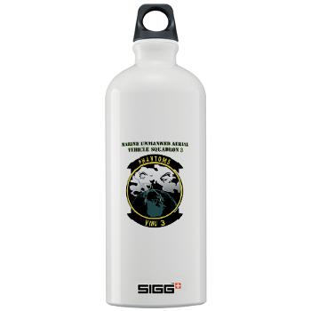 MUAVS3 - M01 - 03 - Marine Unmanned Aerial Vehicle Sqdrn 3 with Text - Sigg Water Bottle 1.0L