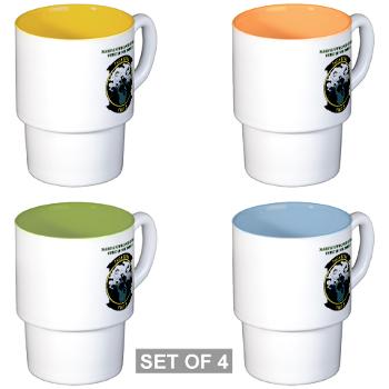 MUAVS3 - M01 - 03 - Marine Unmanned Aerial Vehicle Sqdrn 3 with Text - Stackable Mug Set (4 mugs)