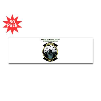 MUAVS3 - M01 - 01 - Marine Unmanned Aerial Vehicle Sqdrn 3 with Text - Sticker (Bumper 50 pk)