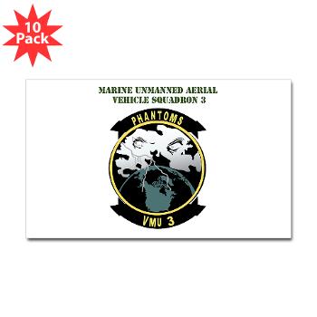 MUAVS3 - M01 - 01 - Marine Unmanned Aerial Vehicle Sqdrn 3 with Text - Sticker (Rectangle 10 pk)