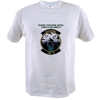 MUAVS3 - A01 - 04 - Marine Unmanned Aerial Vehicle Sqdrn 3 with Text - Value T-shirt
