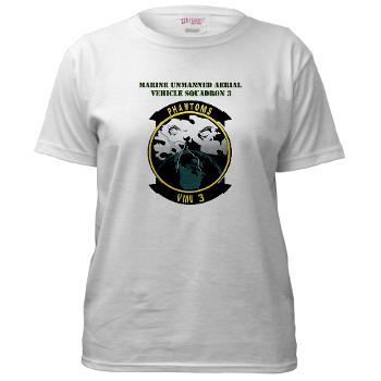 MUAVS3 - A01 - 04 - Marine Unmanned Aerial Vehicle Sqdrn 3 with Text - Women's T-Shirt
