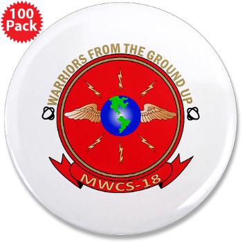 MWCS18 - M01 - 01 - Marine Wing Communications Squadron 18 3.5" Button (100 pack)