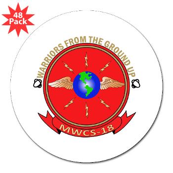 MWCS18 - M01 - 01 - Marine Wing Communications Squadron 18 3" Lapel Sticker (48 pk) - Click Image to Close