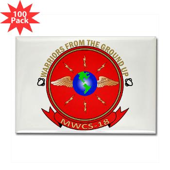 MWCS18 - M01 - 01 - Marine Wing Communications Squadron 18 Rectangle Magnet (100 pack)