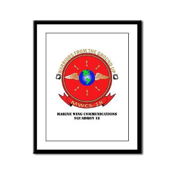 MWCS18 - M01 - 02 - Marine Wing Communications Squadron 18 with Text Framed Panel Print