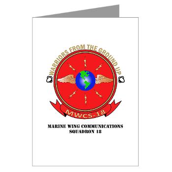 MWCS18 - M01 - 02 - Marine Wing Communications Squadron 18 with Text Greeting Cards (Pk of 20) - Click Image to Close