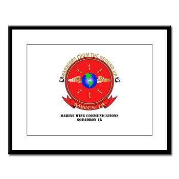 MWCS18 - M01 - 02 - Marine Wing Communications Squadron 18 with Text Large Framed Print - Click Image to Close