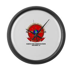 MWCS18 - M01 - 03 - Marine Wing Communications Squadron 18 with Text Large Wall Clock