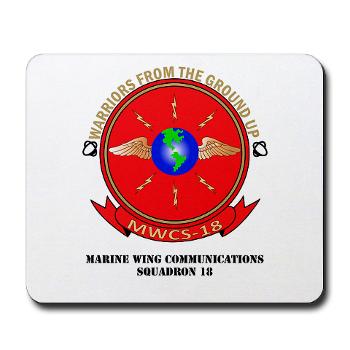 MWCS18 - M01 - 03 - Marine Wing Communications Squadron 18 with Text Mousepad - Click Image to Close