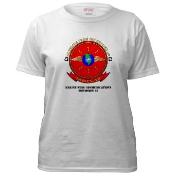 MWCS18 - A01 - 04 - Marine Wing Communications Squadron 18 with Text Women's T-Shirt