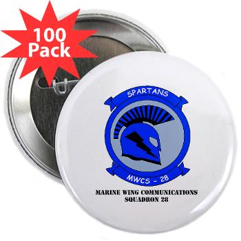 MWCS28 - M01 - 01 - Marine Wing Communications Squadron 28 (MWCS-28) with Text 2.25" Button (100 pack)