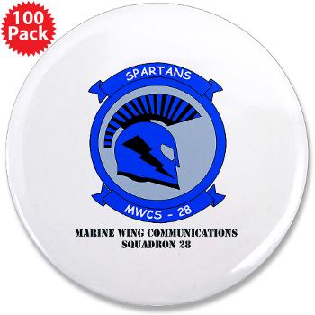 MWCS28 - M01 - 01 - Marine Wing Communications Squadron 28 (MWCS-28) with Text 3.5" Button (100 pack)