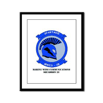 MWCS28 - M01 - 02 - Marine Wing Communications Squadron 28 (MWCS-28) with Text Framed Panel Print