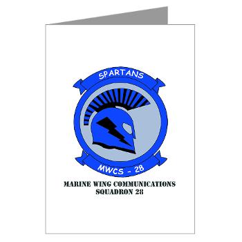 MWCS28 - M01 - 02 - Marine Wing Communications Squadron 28 (MWCS-28) with Text Greeting Cards (Pk of 10)