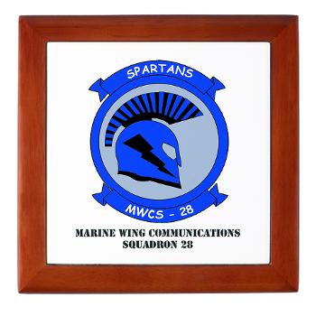 MWCS28 - M01 - 03 - Marine Wing Communications Squadron 28 (MWCS-28) with Text Keepsake Box
