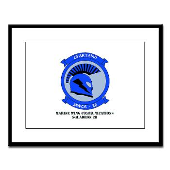 MWCS28 - M01 - 02 - Marine Wing Communications Squadron 28 (MWCS-28) with Text Large Framed Print