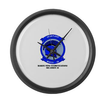 MWCS28 - M01 - 03 - Marine Wing Communications Squadron 28 (MWCS-28) with Text Large Wall Clock