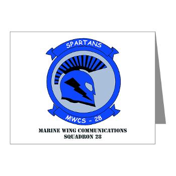 MWCS28 - M01 - 02 - Marine Wing Communications Squadron 28 (MWCS-28) with Text Note Cards (Pk of 20)