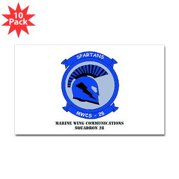 MWCS28 - M01 - 01 - Marine Wing Communications Squadron 28 (MWCS-28) with Text Sticker (Rectangle 10 pk)