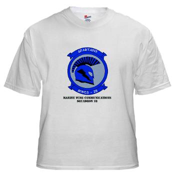 MWCS28 - A01 - 04 - Marine Wing Communications Squadron 28 (MWCS-28) with text White T-Shirt