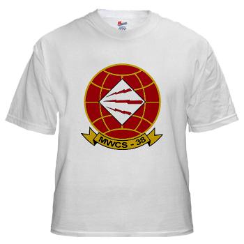 MWCS38 - A01 - 04 - Marine Wing Communications Sqdrn 38 White T-Shirt - Click Image to Close