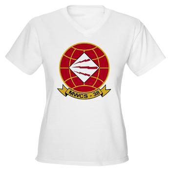 MWCS38 - A01 - 04 - Marine Wing Communications Sqdrn 38 Women's V-Neck T-Shirt - Click Image to Close