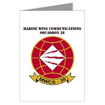 MWCS38 - M01 - 02 - Marine Wing Communications Sqdrn 38 with text Greeting Cards (Pk of 10)