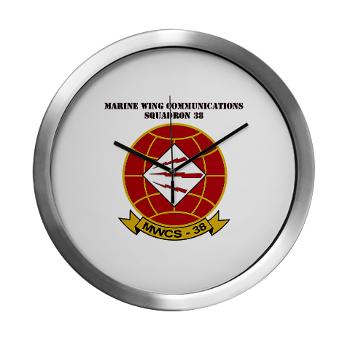 MWCS38 - M01 - 03 - Marine Wing Communications Sqdrn 38 with text Modern Wall Clock